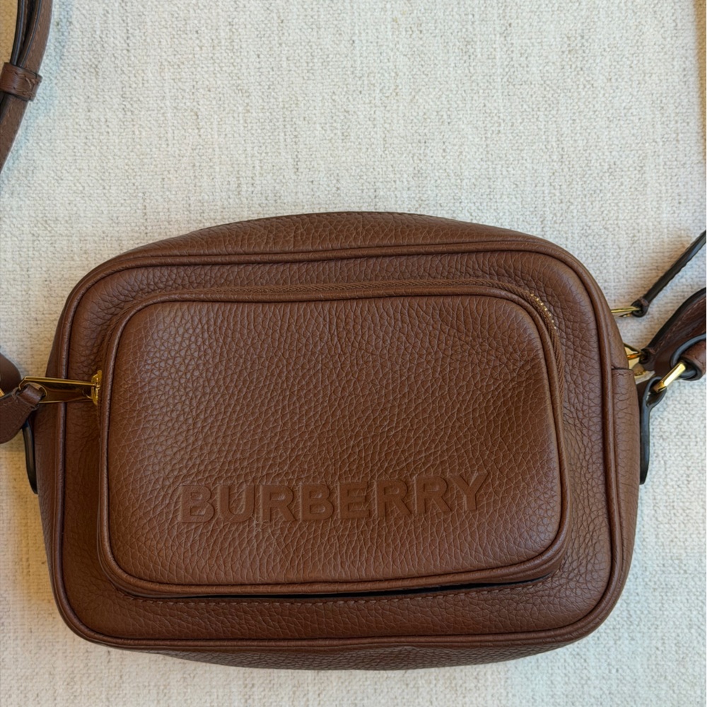 Burberry Brown Pebbled Leather Camera Style Bag - Picture 3 of 7